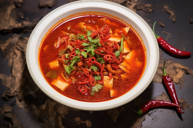红油辣椒香辣美味的毛血旺冒菜,高清,摄影图,摄影图片,图片大全,摄影图免费下载
